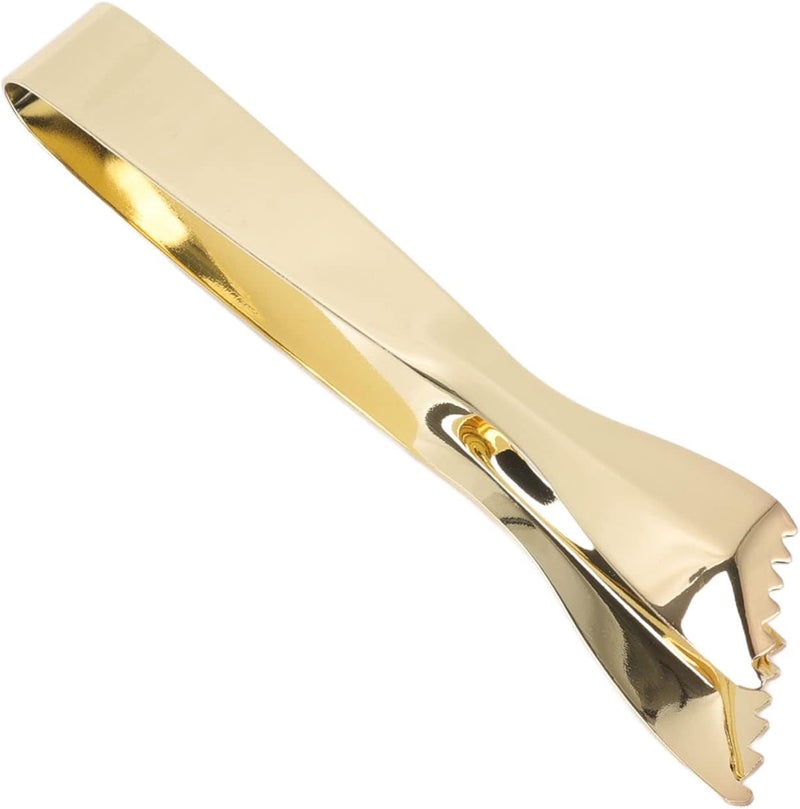 Chazcool Ice Tongs, Gold Tongs for Serving Food, Stainless Steel Serving Tong Sugar Cubes Tongs, Ice Cube Tong for Camping Barbecue Salad Desserts Frying Party Coffee Bar - Image 3